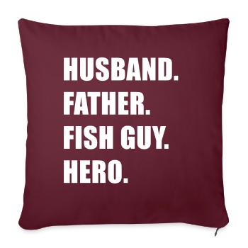 Rétro Poissonnier Aquariophile Fête des Pères - Housse de coussin décorative 45 x 45 cm - bordeaux - Devant