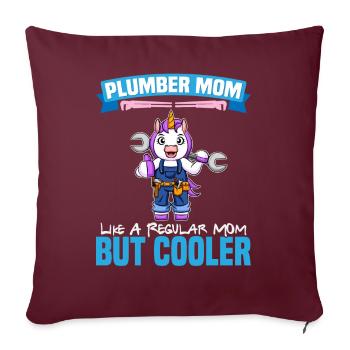 Maman plombière comme une maman régulière mais plus cool - Housse de coussin décorative 45 x 45 cm - bordeaux - Devant