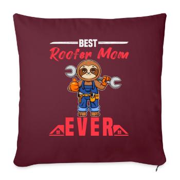 Meilleure maman couvreuse de tous les temps Artisanat de toiture Mère - Housse de coussin décorative 45 x 45 cm - bordeaux - Devant
