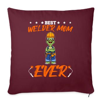 Meilleure soudeuse Maman Jamais Travail du Métal Artisanat Mère - Housse de coussin décorative 45 x 45 cm - bordeaux - Devant