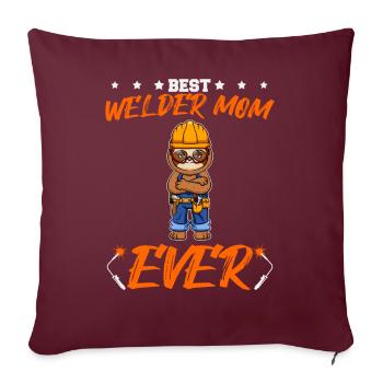 Meilleure soudeuse Maman Jamais Travail du Métal Artisanat Mère - Housse de coussin décorative 45 x 45 cm - bordeaux - Devant