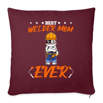 Meilleure soudeuse Maman Jamais Travail du Métal Artisanat Mère - Housse de coussin décorative 45 x 45 cm - bordeaux - Devant