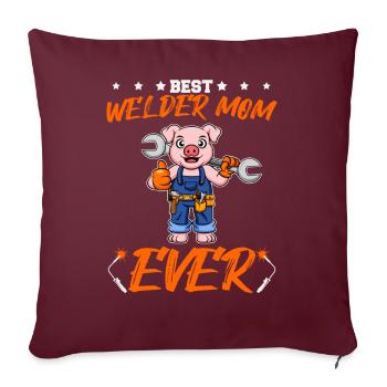 Meilleure soudeuse Maman Jamais Travail du Métal Artisanat Mère - Housse de coussin décorative 45 x 45 cm - bordeaux - Devant