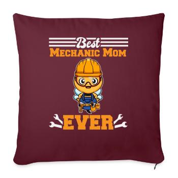 Meilleur mécanicien maman jamais technicien cadeau de fête des mères - Housse de coussin décorative 45 x 45 cm - bordeaux - Devant