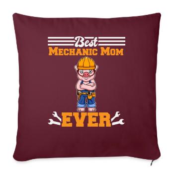 Meilleur mécanicien maman jamais technicien cadeau de fête des mères - Housse de coussin décorative 45 x 45 cm - bordeaux - Devant