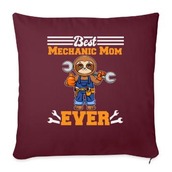Meilleur mécanicien maman jamais technicien cadeau de fête des mères - Housse de coussin décorative 45 x 45 cm - bordeaux - Devant