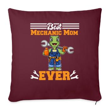 Meilleur mécanicien maman jamais technicien cadeau de fête des mères - Housse de coussin décorative 45 x 45 cm - bordeaux - Devant