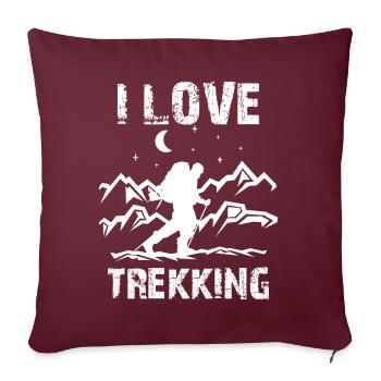 Ich Liebe Trekking Wandern Wanderer Wanderung - Sofakissenbezug 45 x 45 cm - Burgunderrot - Vorne