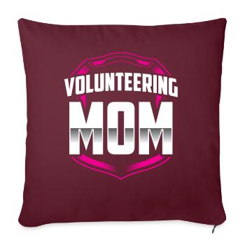 Mère bénévole Volontaire Profession bénévole - Housse de coussin décorative 45 x 45 cm - bordeaux - Devant