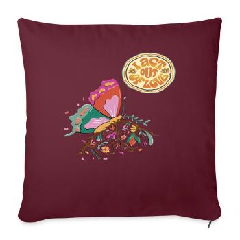 Acte d’amour papillon Motivation Dire avec Mais - Housse de coussin décorative 45 x 45 cm - bordeaux - Devant