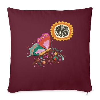 Citation de motivation du papillon tournesol avec du beurre - Housse de coussin décorative 45 x 45 cm - bordeaux - Devant