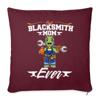 Meilleur forgeron Maman Jamais Travail du Métal Forge Marteau - Housse de coussin décorative 45 x 45 cm - bordeaux - Devant