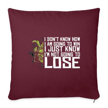 Citation de samouraï guerrier japonais Japon ninja - Housse de coussin décorative 45 x 45 cm - bordeaux - Devant
