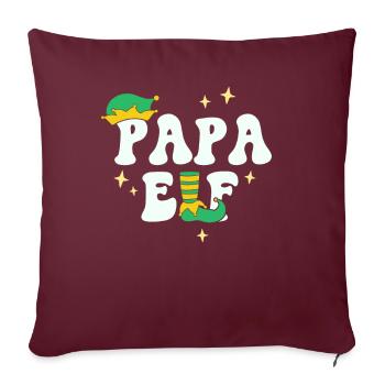 Papa Elf Matching Famille Noël Groupe Noël - Housse de coussin décorative 45 x 45 cm - bordeaux - Devant