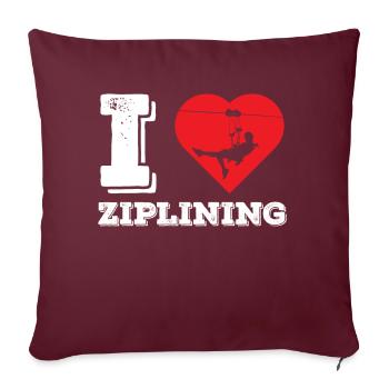 J’aime la tyrolienne Sport Tyrolienne Tyrolienne - Housse de coussin décorative 45 x 45 cm - bordeaux - Devant