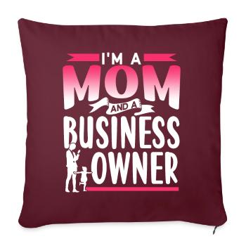 Je suis mère et propriétaire d’entreprise - Housse de coussin décorative 45 x 45 cm - bordeaux - Devant