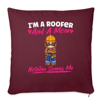 Je suis couvreur et maman rien ne me fait peur - Housse de coussin décorative 45 x 45 cm - bordeaux - Devant