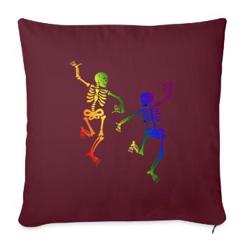 Skeleton Dancing Gay Pride Rainbow - Sofakissenbezug 45 x 45 cm - Burgunderrot - Vorne