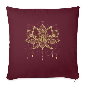 Namaste Yoga Zen Bouddhisme Méditation Lotus Mandala - Housse de coussin décorative 45 x 45 cm - bordeaux - Devant