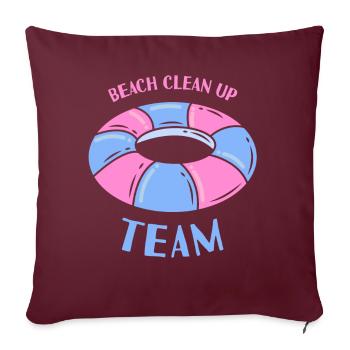 Équipe de nettoyage de plage Nettoyage de plage - Housse de coussin décorative 45 x 45 cm - bordeaux - Devant