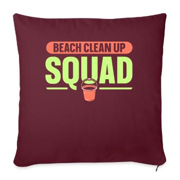 Nettoyage de plage Squad Nettoyage de plage - Housse de coussin décorative 45 x 45 cm - bordeaux - Devant