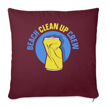 Équipe de nettoyage de plage Nettoyage de plage - Housse de coussin décorative 45 x 45 cm - bordeaux - Devant