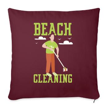Nettoyage de plage Plages Nettoyage de plage - Housse de coussin décorative 45 x 45 cm - bordeaux - Devant