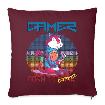 Video Games Funny Gamer Born To Gaming Retro Game - Sofakissenbezug 45 x 45 cm - Burgunderrot - Vorne