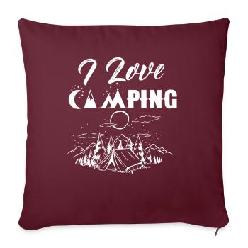 J’aime Camping Camping Camper Camping Camp - Housse de coussin décorative 45 x 45 cm - bordeaux - Devant