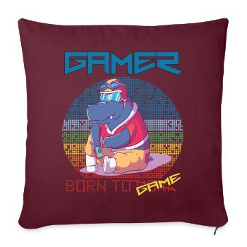 Video Games Funny Gamer Born To Gaming Retro Game - Sofakissenbezug 45 x 45 cm - Burgunderrot - Vorne