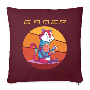 Gamer Retro Games Video Games Vintage Funny Consol - Sofakissenbezug 45 x 45 cm - Burgunderrot - Vorne
