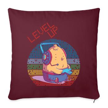Level Up Gamer Video Games Retro Vintage Gaming Ch - Sofakissenbezug 45 x 45 cm - Burgunderrot - Vorne