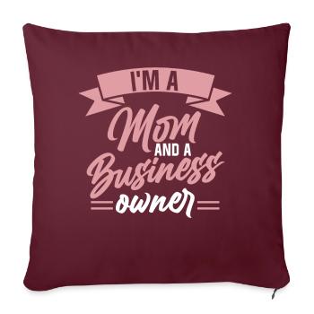Je suis mère et propriétaire d’entreprise - Housse de coussin décorative 45 x 45 cm - bordeaux - Devant