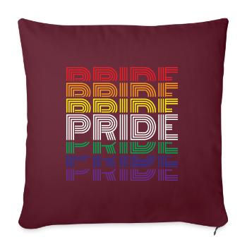 Idée cadeau arc-en-ciel humain humain LGBT - Housse de coussin décorative 45 x 45 cm - bordeaux - Devant