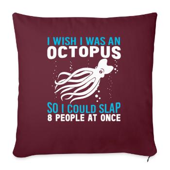 Poulpe Poulpe Tentacule de mer Poulpe Poulpe Poulpe Poulpe - Housse de coussin décorative 45 x 45 cm - bordeaux - Devant