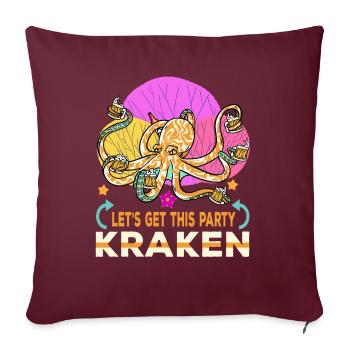 Poulpe Poulpe Tentacule de mer Poulpe Poulpe Poulpe Poulpe - Housse de coussin décorative 45 x 45 cm - bordeaux - Devant