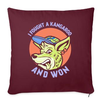 Je me suis battu avec un kangourou et j’ai gagné des kangourous - Housse de coussin décorative 45 x 45 cm - bordeaux - Devant