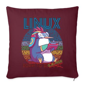 Linux Gamer Born To Be Root Geek Game Programmer A - Sofakissenbezug 45 x 45 cm - Burgunderrot - Vorne