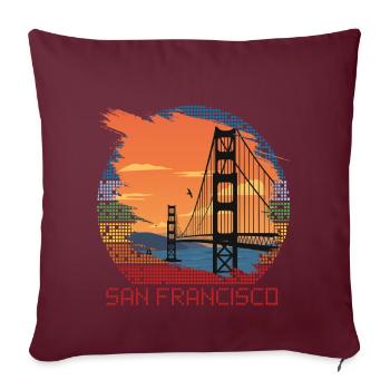 San Francisco Golden Gate Bridge in Kalifornien So - Sofakissenbezug 45 x 45 cm - Burgunderrot - Vorne