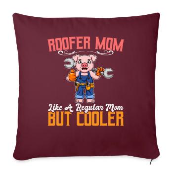 Maman couvreuse comme une maman régulière mais plus cool - Housse de coussin décorative 45 x 45 cm - bordeaux - Devant