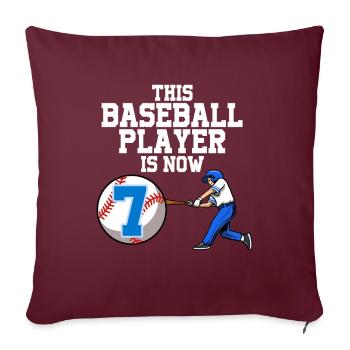 Joueur de baseball Ce joueur a 7 ans de baseball - Housse de coussin décorative 45 x 45 cm - bordeaux - Devant