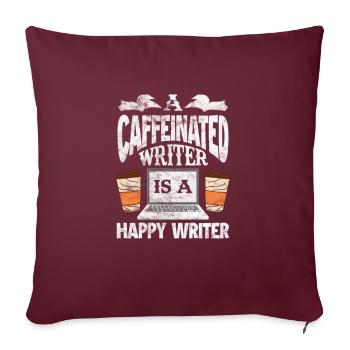 Écrivain de café - Housse de coussin décorative 45 x 45 cm - bordeaux - Devant
