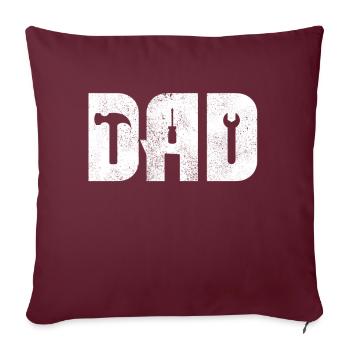 Artisan papa, papa, meilleur papa papa fête des pères - Housse de coussin décorative 45 x 45 cm - bordeaux - Devant