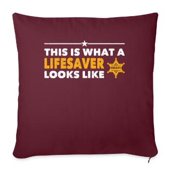 Policier Voici à quoi ressemble Lifesaver Police - Housse de coussin décorative 45 x 45 cm - bordeaux - Devant