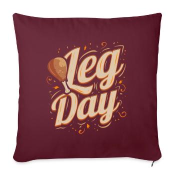 Dinde Tambour Jambe Jour de Thanksgiving - Housse de coussin décorative 45 x 45 cm - bordeaux - Devant