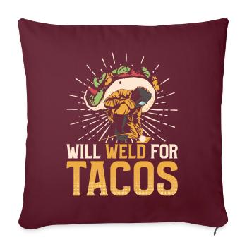 Welder Welding Taco Vintage Will - Sofakissenbezug 45 x 45 cm - Burgunderrot - Vorne