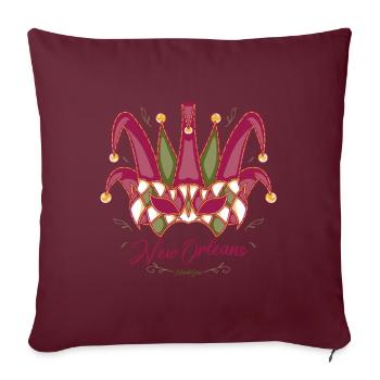 Carnaval Nouvelle-Orléans Souvenir Bourbon Street Louis - Housse de coussin décorative 45 x 45 cm - bordeaux - Devant