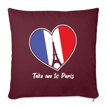 Bring mich nach Paris Eiffelturm Frankreich Touris - Sofakissenbezug 45 x 45 cm - Burgunderrot - Vorne