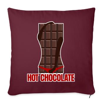 Schokolade Chocolat Chaud - Housse de coussin décorative 45 x 45 cm - bordeaux - Devant