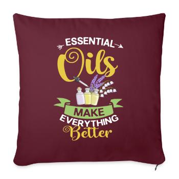 Diffuseur d'Huiles Essentielles Plantes d'Aromathérapie - Housse de coussin décorative 45 x 45 cm - bordeaux - Devant